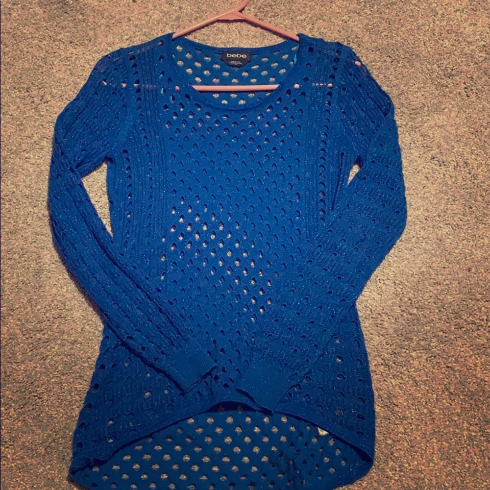Excellent Cndtn Bebe Princess Blue Sparkle Tunic